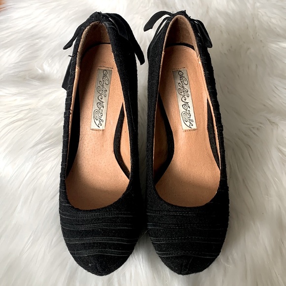 Naughty Monkey Leather Accented Suede Wedges - Picture 9 of 9